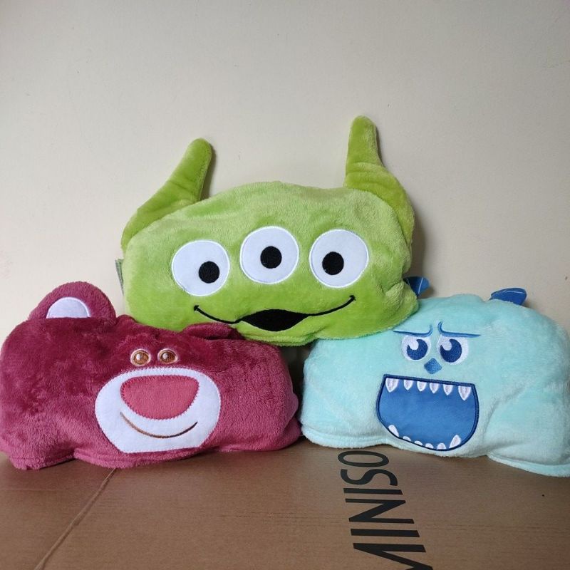 MINISO TOY STORY MONSTER INC BLANKET WITH HAT SELIMUT TOY STORY LOTSO ALIEN JAMES SULLIVAN DENGAN TO
