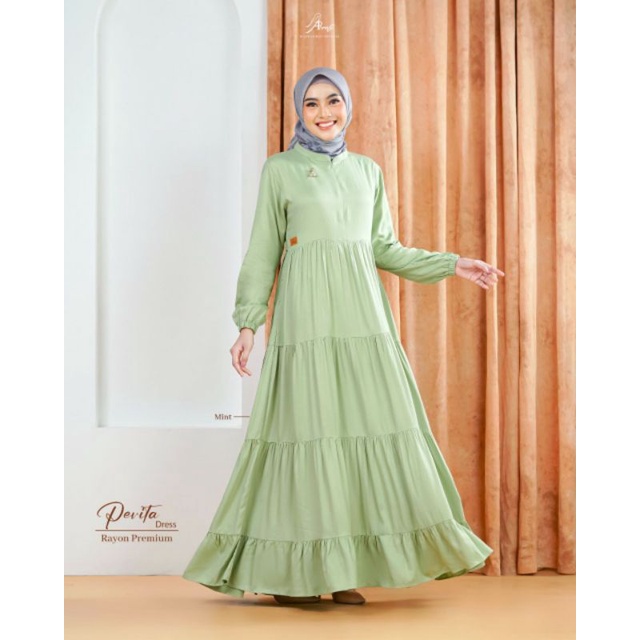 PEVITA DRESS✅dress Hijab Ar Rafi bahan Rayon Premium