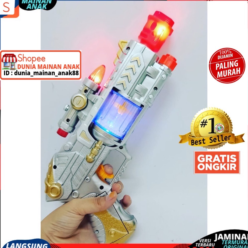 Ready➱ MAINAN ANAK PISTOL TEMBAKAN LASER SOUND GUN BATERAI BERLAMPU DAN BERSUARA TERBARU B84 ➴