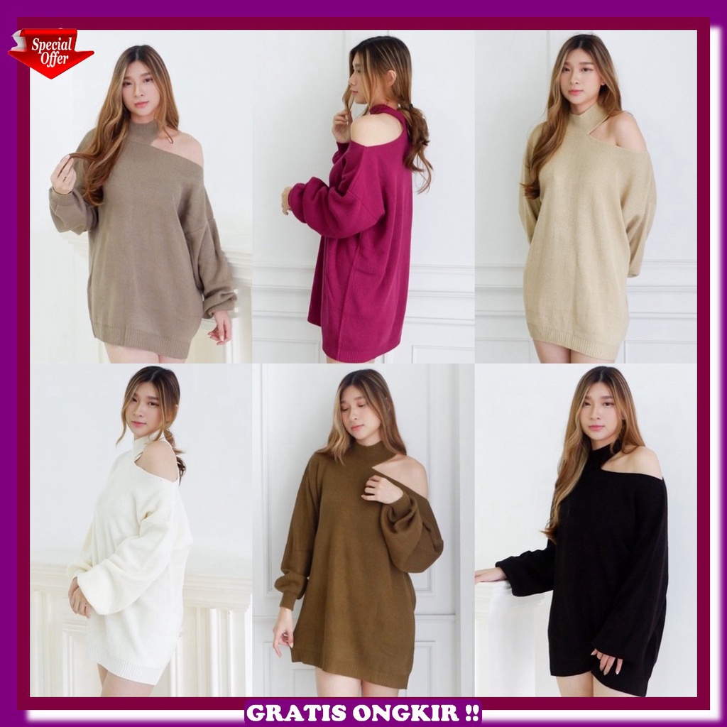 Ajwshop Rs Atasan Rajut Wanita Tanpa Lengan Turtleneck Korean Style Import Premium | Sleeveless Turt