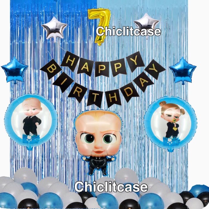 Balkar Balon Ulang Tahun Baby Boss / Balon Boss Baby / Dekorasi Birthday Baby
