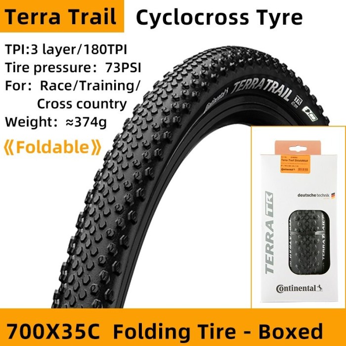 Terlaris Continental Terra Trail Ban Luar Gravel 700 X 35C Kevlar Cyclocross