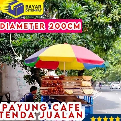 Payung Tenda DIAMETER 200 CM Besar Jumbo Buat Jual Jualan Cafe Bazar