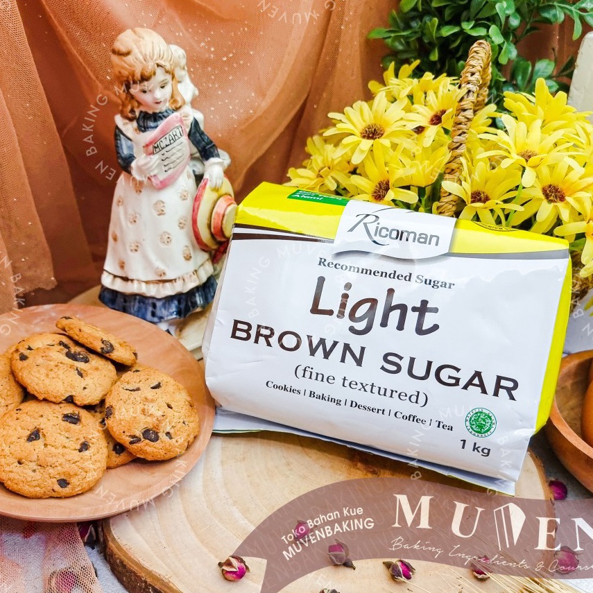 

⇴ GULA LIGHT BROWN SUGAR RICOMAN 1 Kg / BUBUK HALUS ヌ