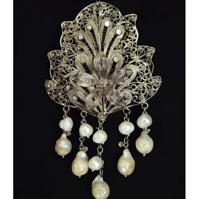 bros perak bakar mutiara baroq