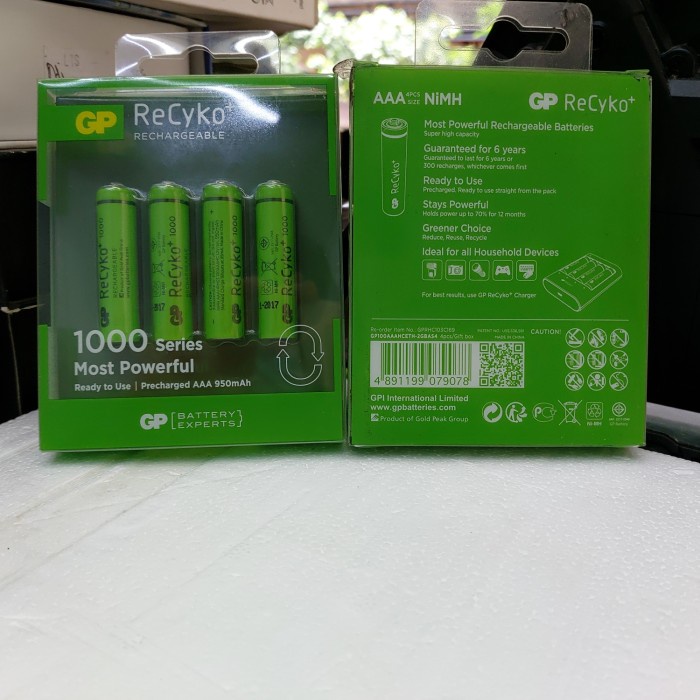Baterai Gp Recyko Aaa 1000Mah Rechargeable