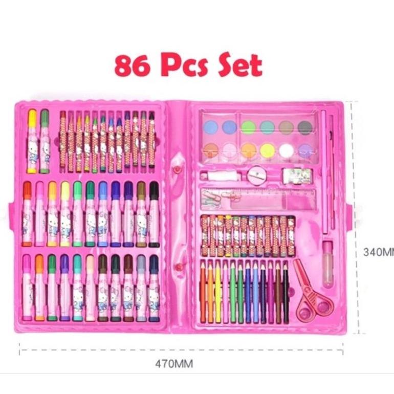 

stationery set 86 pensil crayon cat air perlengkapan sekolah menggambar anak isi 86 pensil warna
