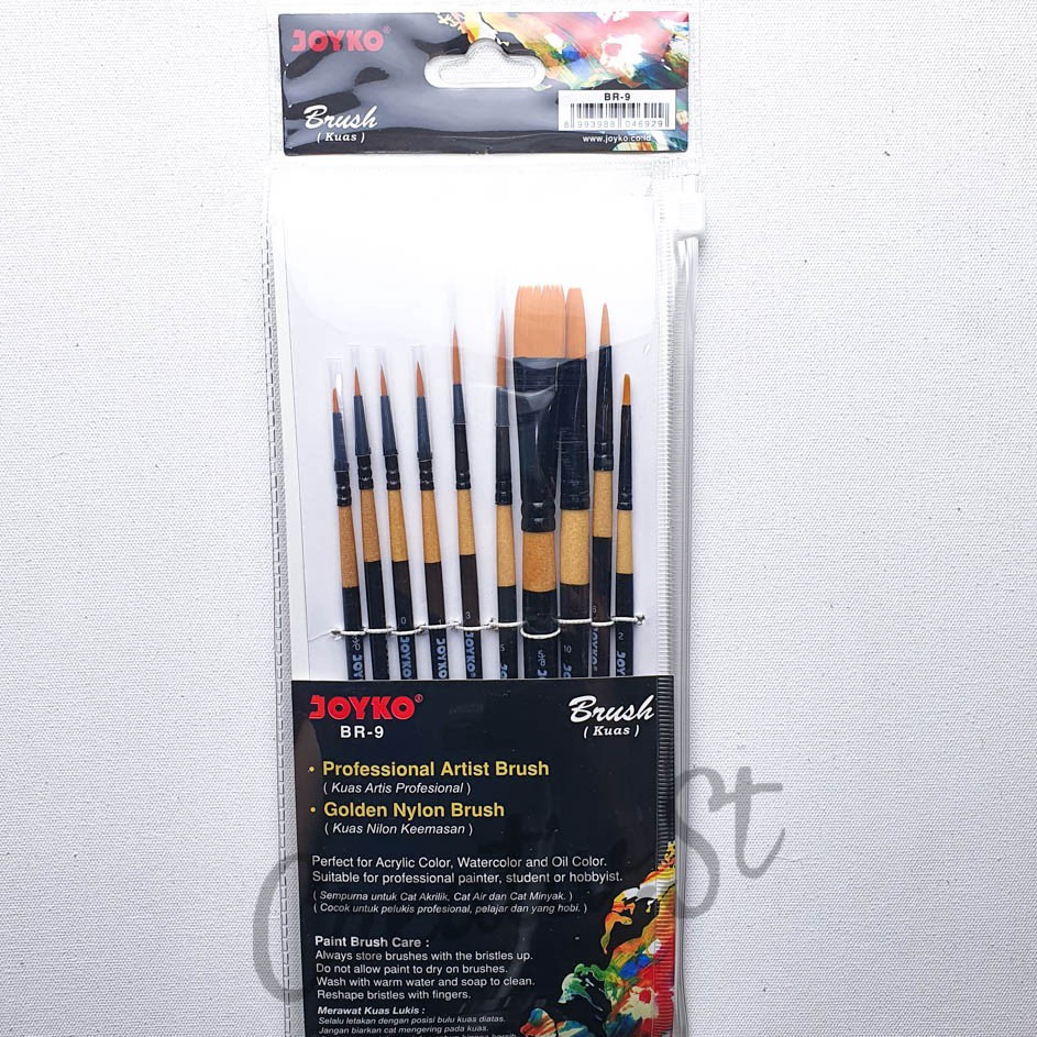

[KODE PRODUK CVQQP9937] Kuas Lukis Set Joyko BR-9 (10 Pcs kuas) Professional Artist Brush