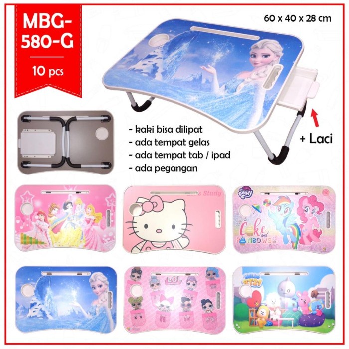 Terlaris Meja Belajar Lipat Anak Dengan Laci Karakter Satuan