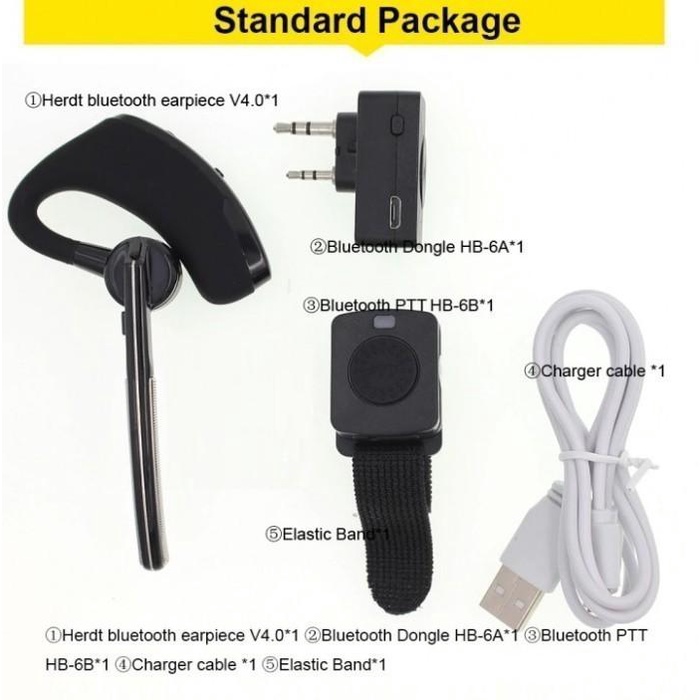 Headset Bluetooth Ht Earphone Earpiece Wireless Radio Walkie Talkie
