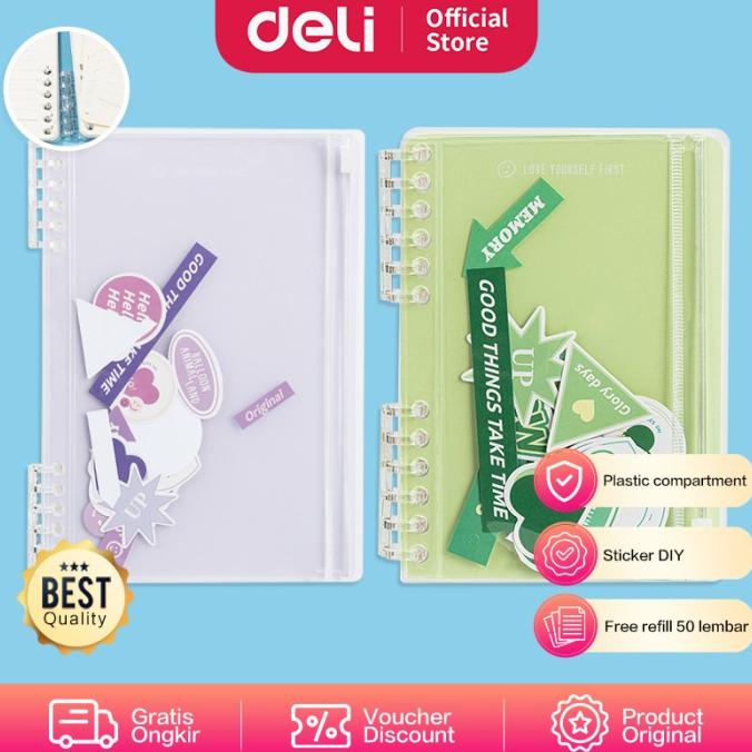 

Deli Loose-Leaf Notebook / Binder Jilid Spiral Free Refill A5 A6 2451X