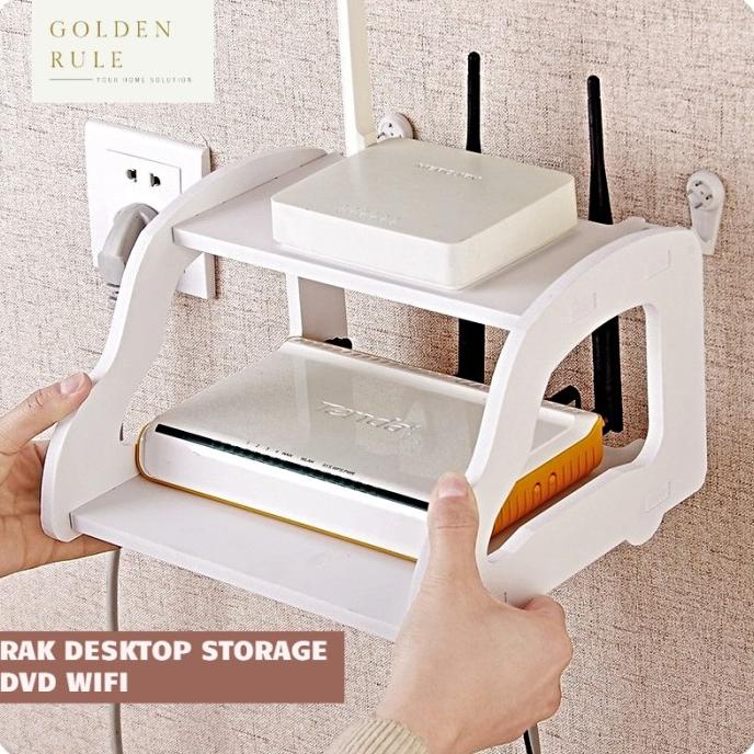 

Rak Dinding Shabby Desktop Storage Rak Dvd Router Wifi Buku Vintage