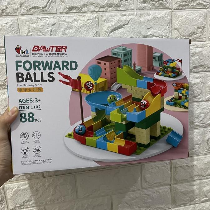 Mainan Edukasi Anak Marble Race Run Balok Besar Building Blocks