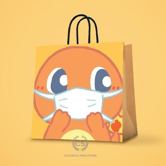 Paper bag pikachu/pokemon/tas kado/kertas kado/bungkus kado/goodie bag