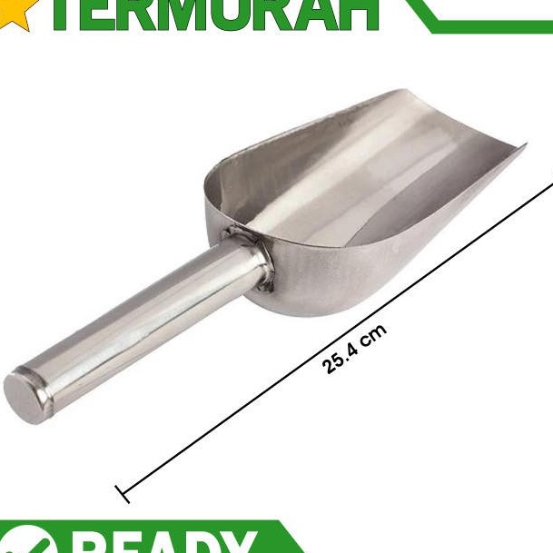 

✔✔SALE✔✔ Sendok Skop Es Batu Stainless 10" 25CM Beras Gula Biji Kopi Besar Tepung Pasir terigu serokan sekop