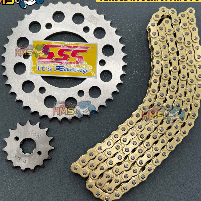 Gir Set SSS Vixion Vixion Nvl Vixion New Mx King Rantai Gold 428 415 - Gear Set Sss Vixion Nvl, New