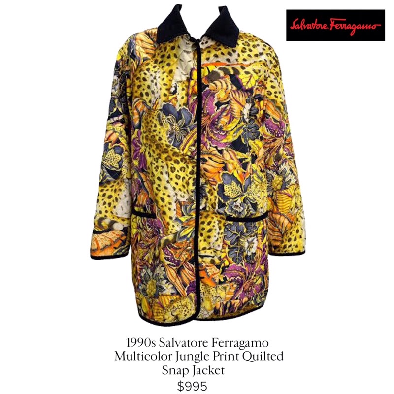 Salvatore  ferragamo multicolor jungle leopard print jacket