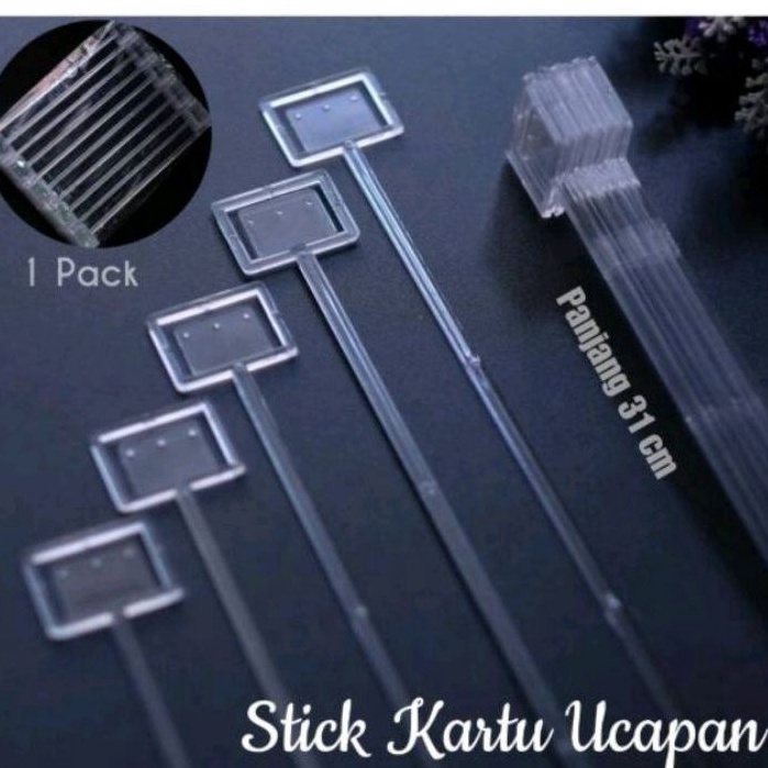 

[KODE PRODUK 8CMYR4949] 50 BATANG Stick card / stick kartu 50 Batang BENING TRANSPARANT