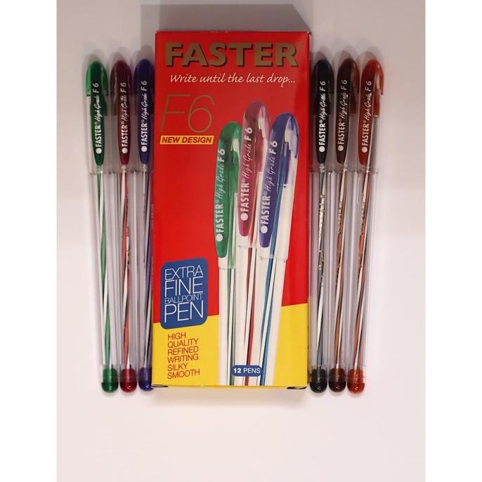 

Ballpoint/ Pulpen Faster F6, 0.7Mm Isi 12 Pcs- Black