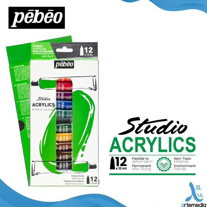 

Cat Akrilik Pebeo Studio Acrylic Paint 12x12ml Tube Set