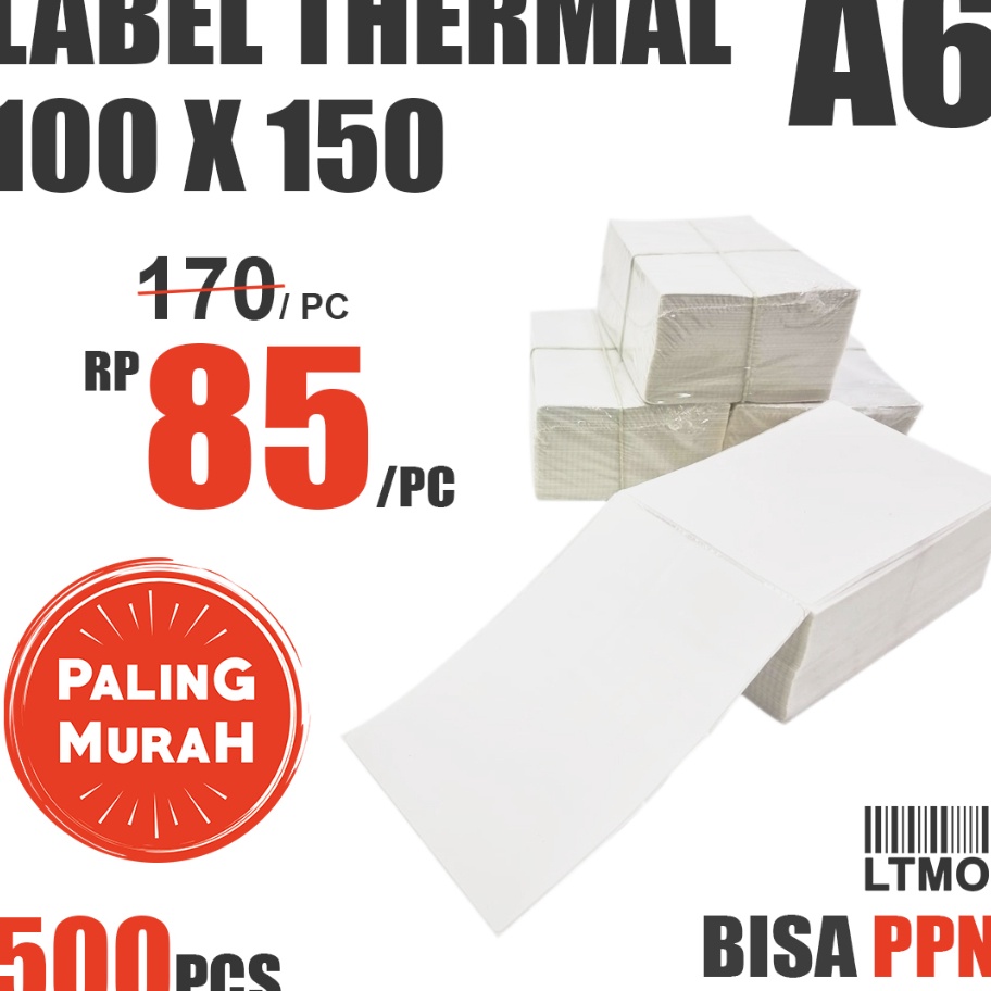

QXTK1115㊠ Label Barcode CF MURAH 100 x 150 A6 kertas stiker thermal 500 pcs ㊣