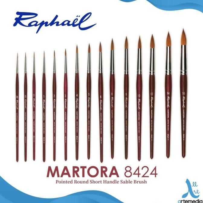

Kuas Lukis Raphael 8424 Round Martora Red Sable Brush Short Handle