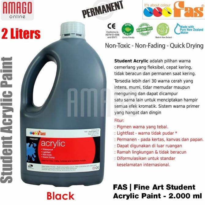 

FAS - STUDENT ACRYLIC PAINT - 2 LITER - BLACK