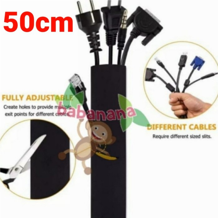 

Pembungkus kabel zip perapih cable manajemen sleeve resleting zip