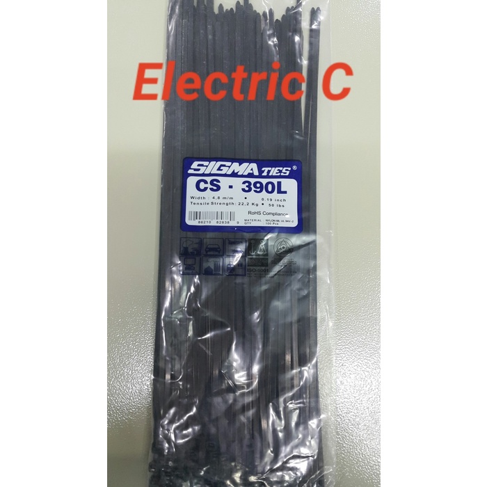 

Kabel Ties / Kabel Tis / Cable Tie CS 390 L 4.8 mm Hitam 39 cm SIGMA