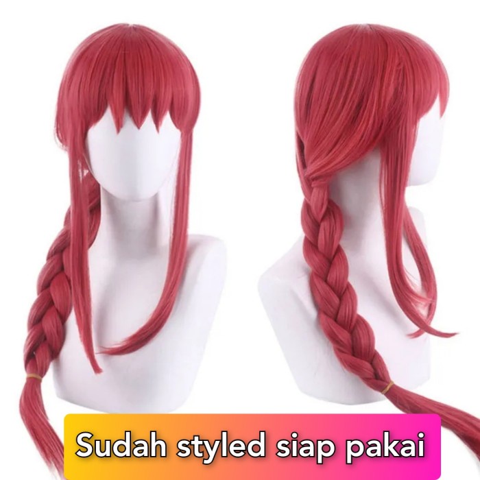 Terlaris Wig Wig Makima Chainsaw Man Cosplay Kostum Rambut Palsu V3
