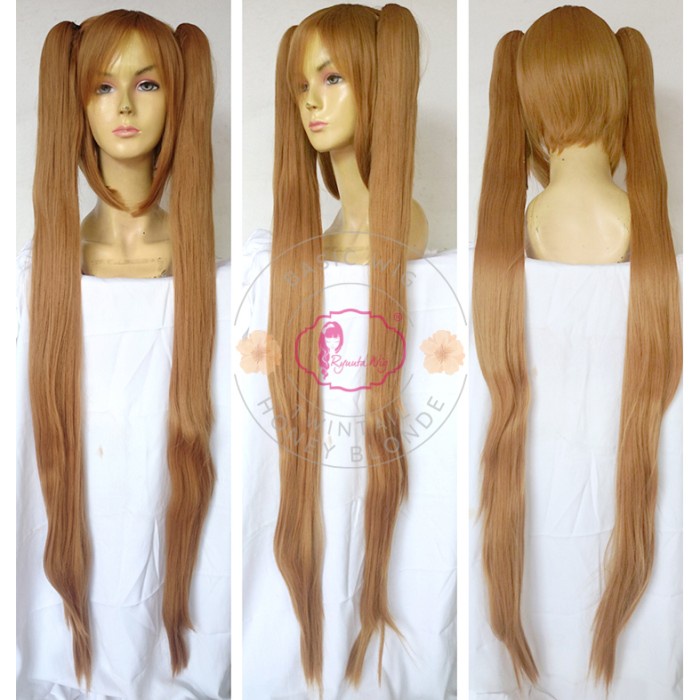 Terlaris Wig Twintail Clip On Black Hitam Brown Coklat Wig Kuncir Cosplay Miku