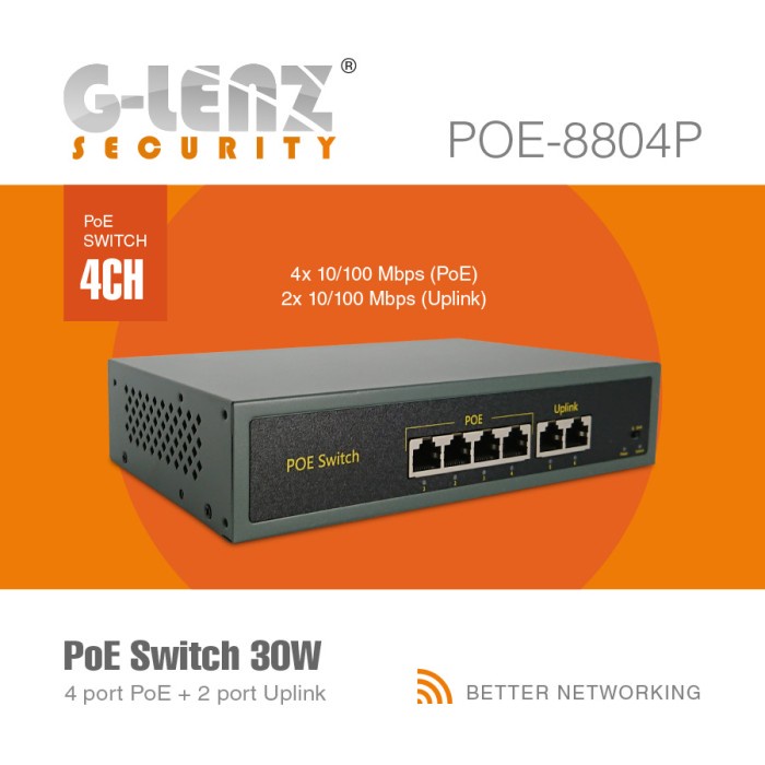 Terlaris Glenz Cctv Switch Poe 4 Port