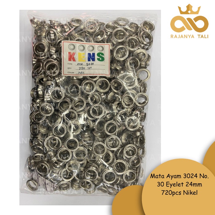 

Terlaris Mata Ayam 3024 No.30 Eyelet 24Mm 720Pcs Nikel