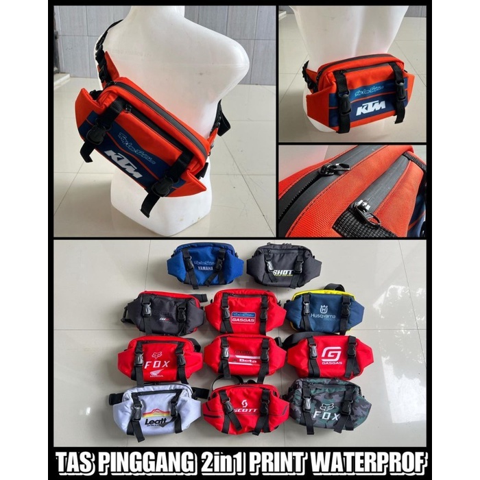 tas pinggang trail cross waistbag Motif Print anti air