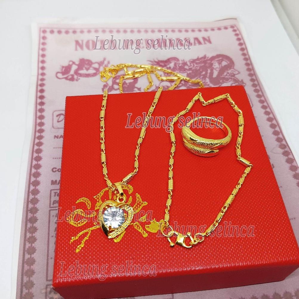8.8 Set Perhiasan Bambu Emas Muda,Set Perhiasan Berlapis Emas 24 Karat,Set Wanita Dewasa Lengkap Kal