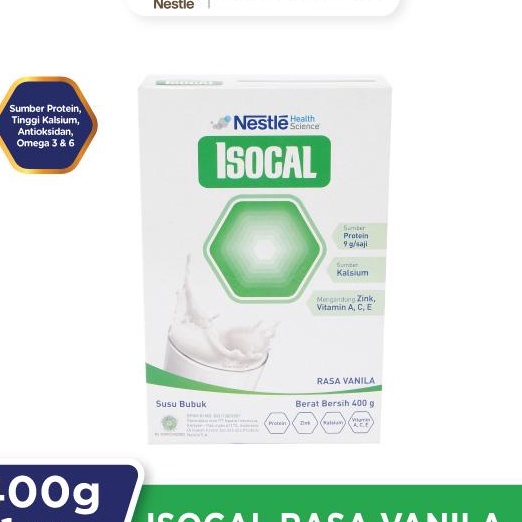 

冬 LX 6396 NESTLE ISOCAL Susu Bubuk Keluarga Vanila Kotak 400g 12.12 MALL ㅶ