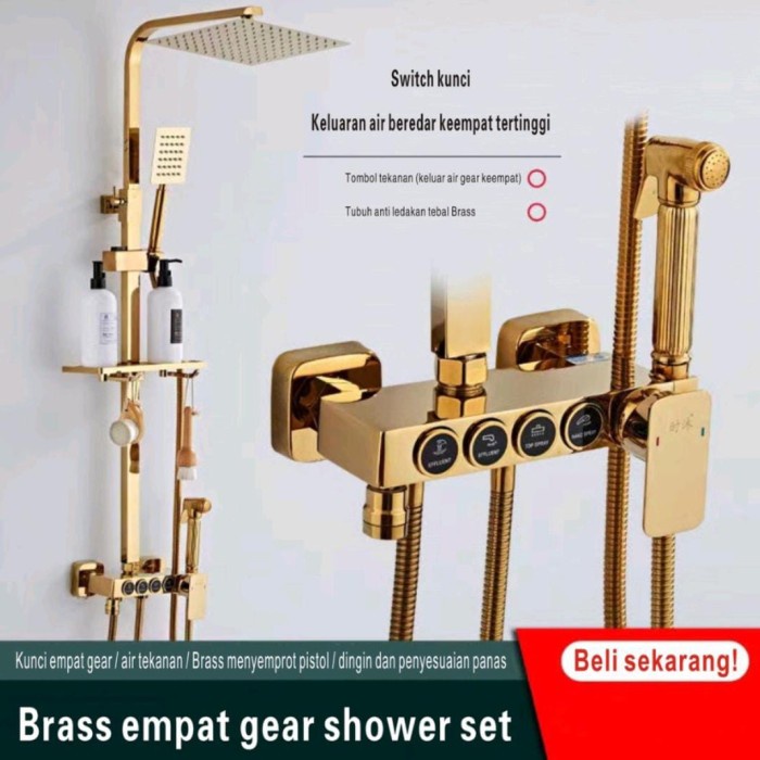 shower column set panas dingin GOLD/shower tiang panas dingin gold