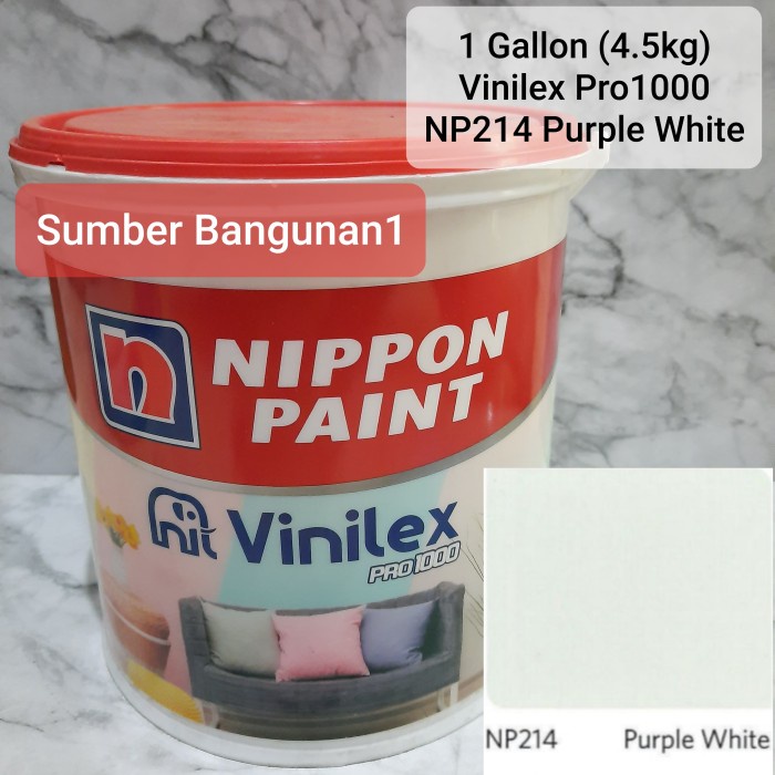 Vinilex Pro NP214 Purple White putih nippon paint abu muda cat tembok