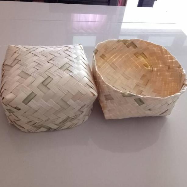 Besek Daging 15x15 Sepasang / Besek Hampers / Besek Souvenir Bambu