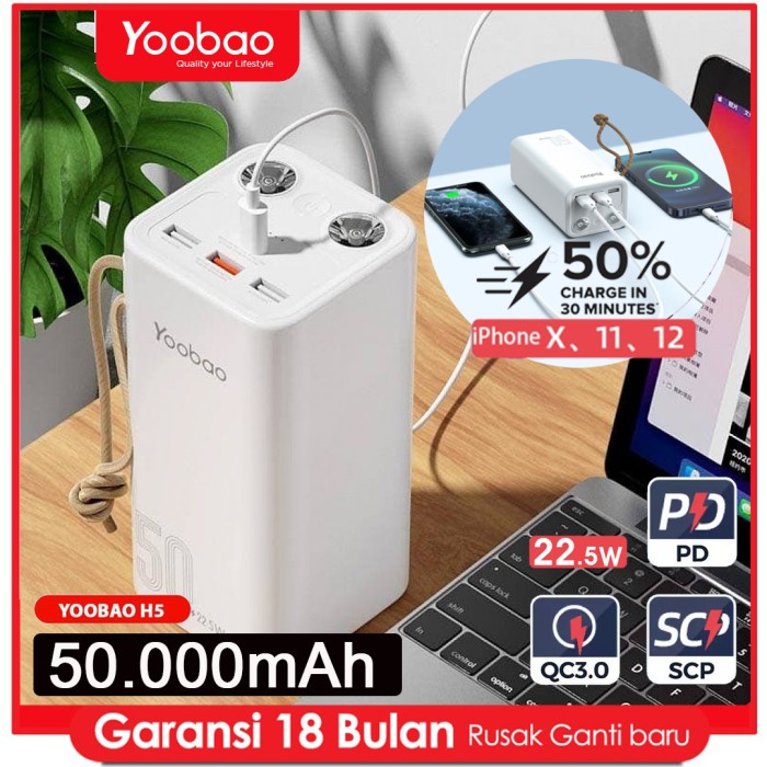 Terlaris Powerbank 50000Mah - Yoobao H5 Power Bank 50.000Mah Powerbank Iphone