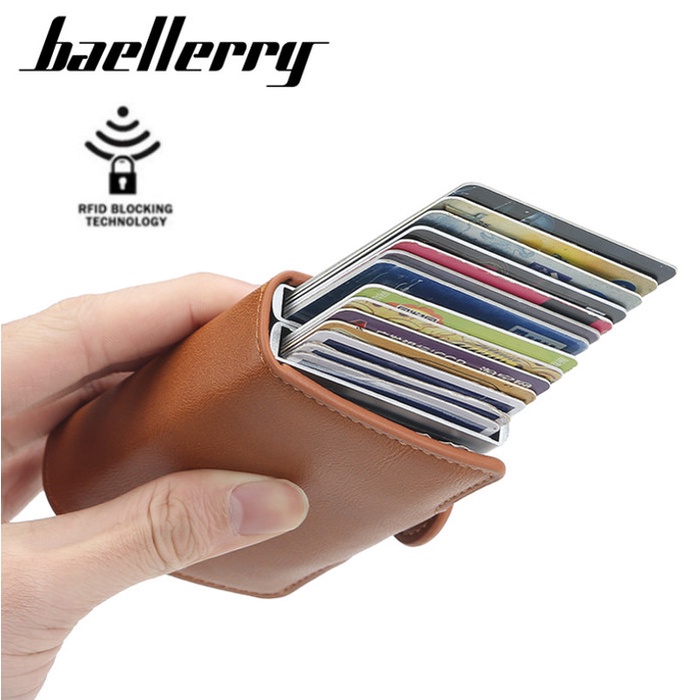 

Terlaris Baellerry Rfid Anti Theft Card Double Card Dompet Kartu Import Bly38