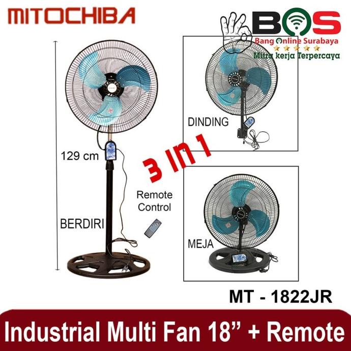 Kipas Angin Industrial Fan 3 in 1 MT 1822 JR MT-1822JR dengan Remote