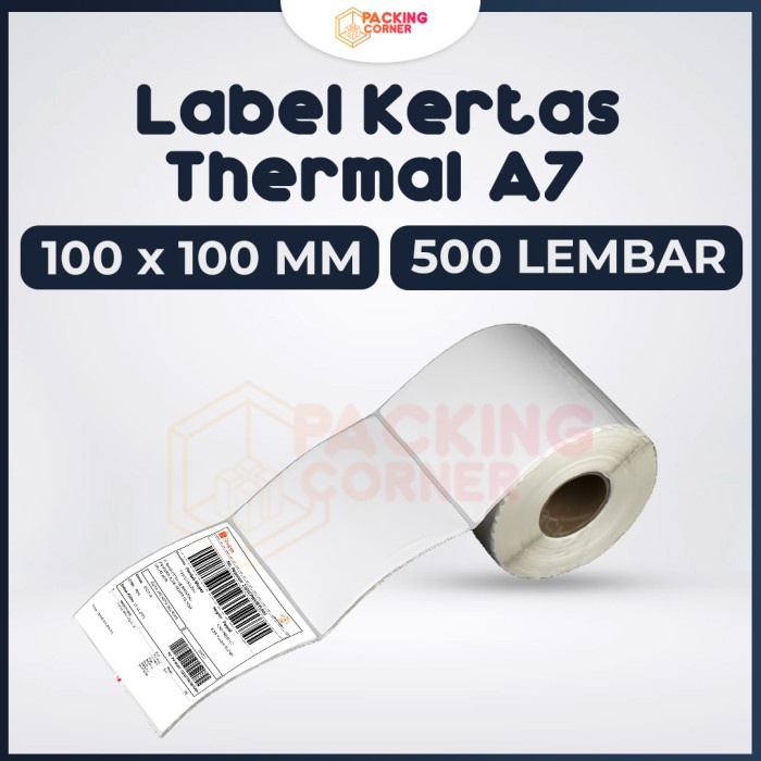 

Terlaris Kertas Stiker Label Resi Thermal Termal Print 100X100 Mm Roll Isi 500