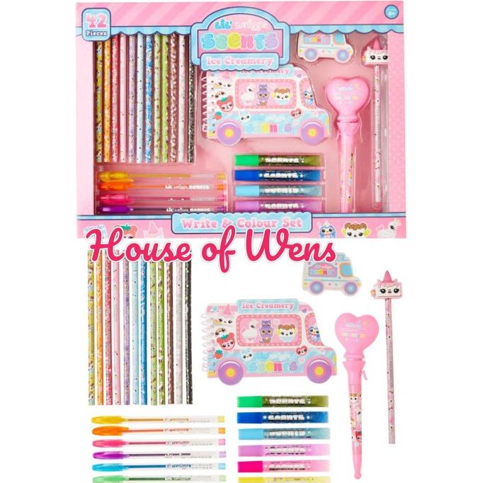 

SMIGGLE LIL SCENTS ICE CREAMERY WRITE AND COLOUR SET ORIGINAL - PAKET ---NEW---