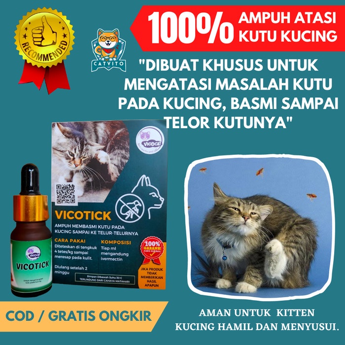 Obat Kutu Kucing VICOTICK Ampuh Basmi Kutu Aman Untuk Kitten