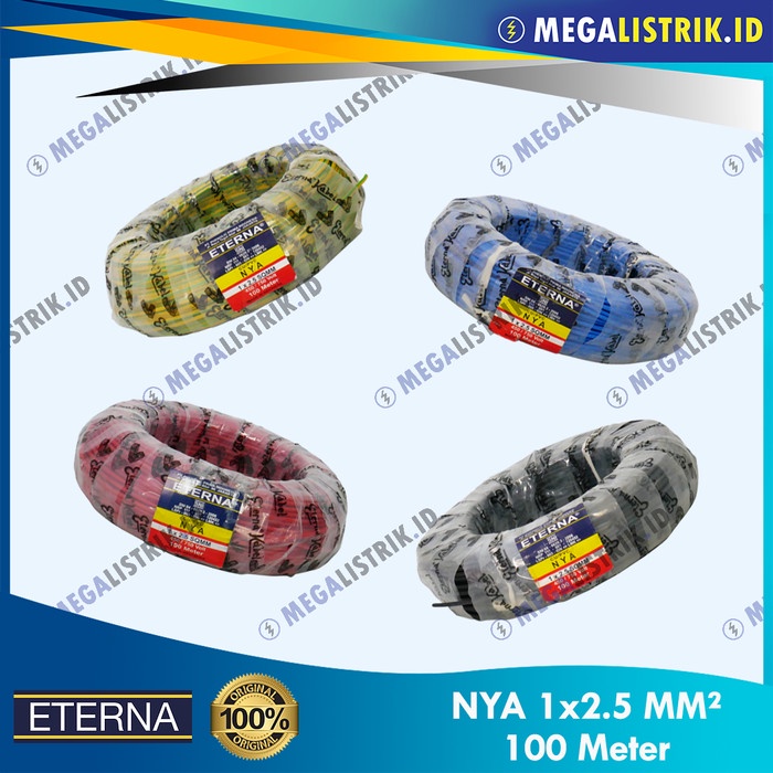 Eterna Kabel Listrik Kawat / Engkel / NYA 2.5 MM ( 100 Meter )