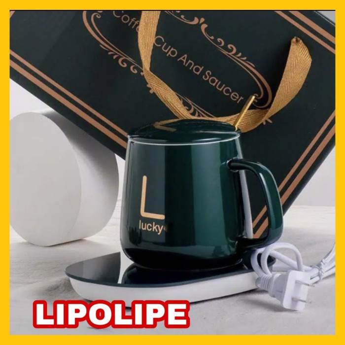 Mug Gelas Keramik Pemanas Cangkir Tatakan Pemanas Listrik Kopi Teh