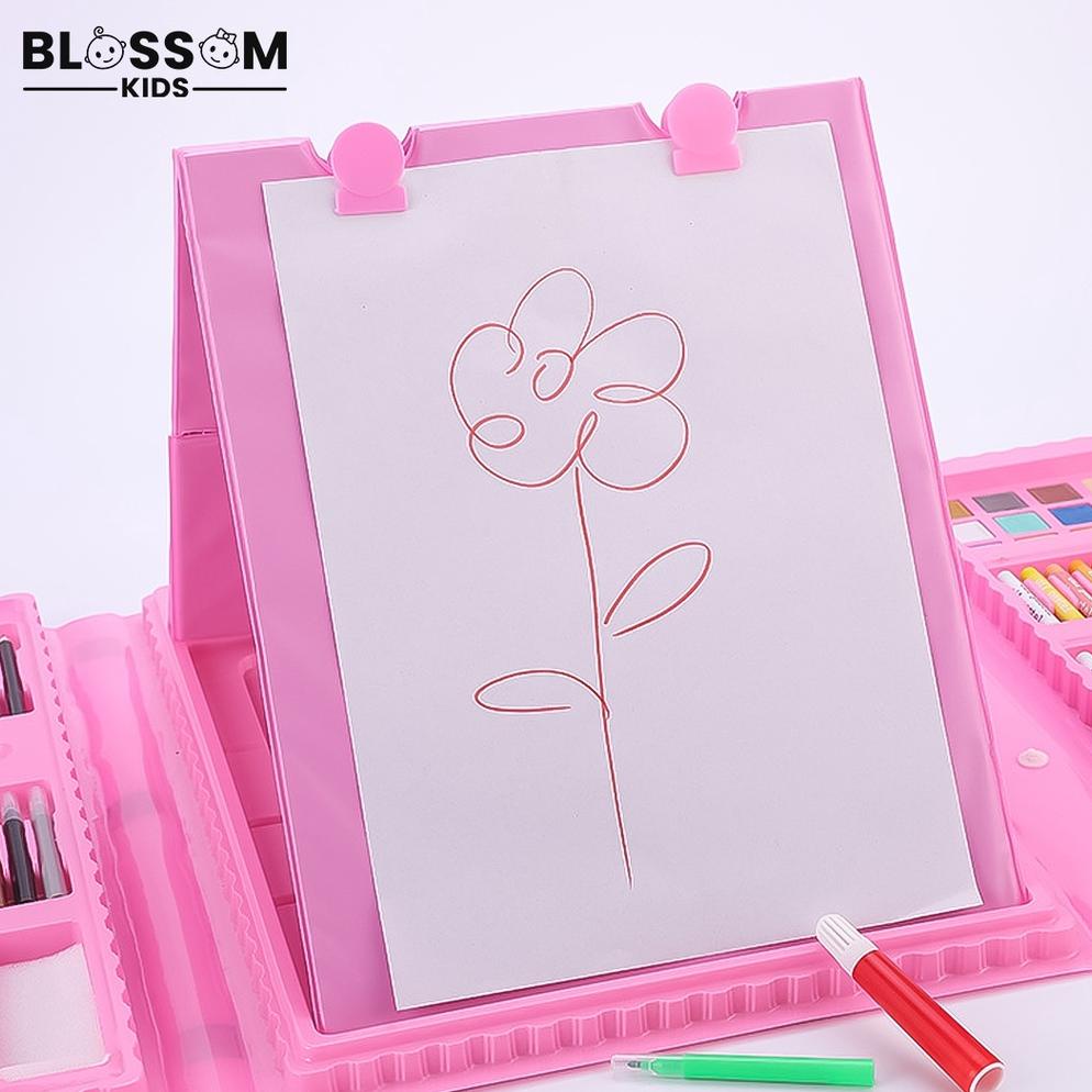 Terbaik Alat Lukis Set 208Pcs Crayon Oil Paste Krayon Mewarnai Pensil Warna Cair Perlengkapan Tulis Sekolah - Blossom Kids Wxs