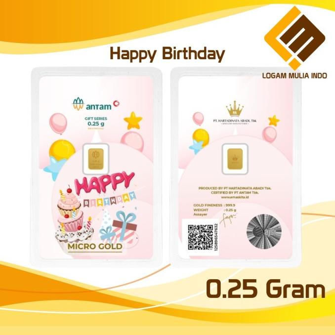 LOGAM MULIA MICRO GOLD ANTAM HARTADINATA 0.25GRAM 0.25GR BIRTHDAY CAKE dikamarkos 7823