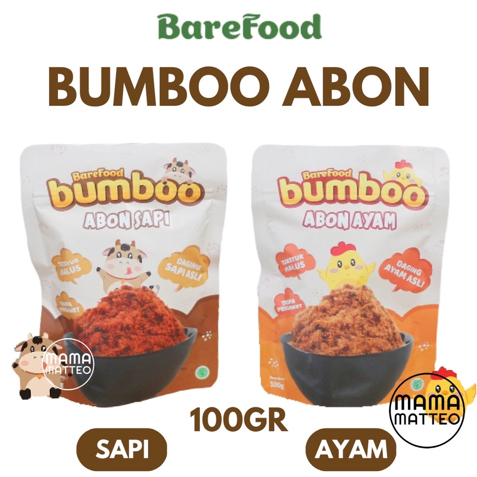 

✨MEGA ⚡ALE✨ BAREFOOD BUMBOO Abon Sapi & Ayam 100gr Tanpa MSG & Pengawet / Abon Cemilan MPASI Anak & Dewasa / BANDUNG